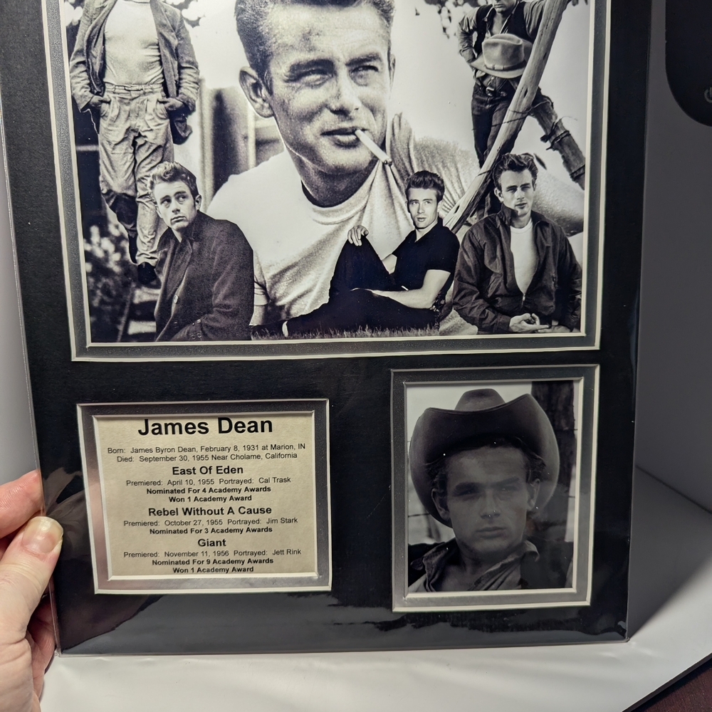 Classic Black and White James Dean Framed Art